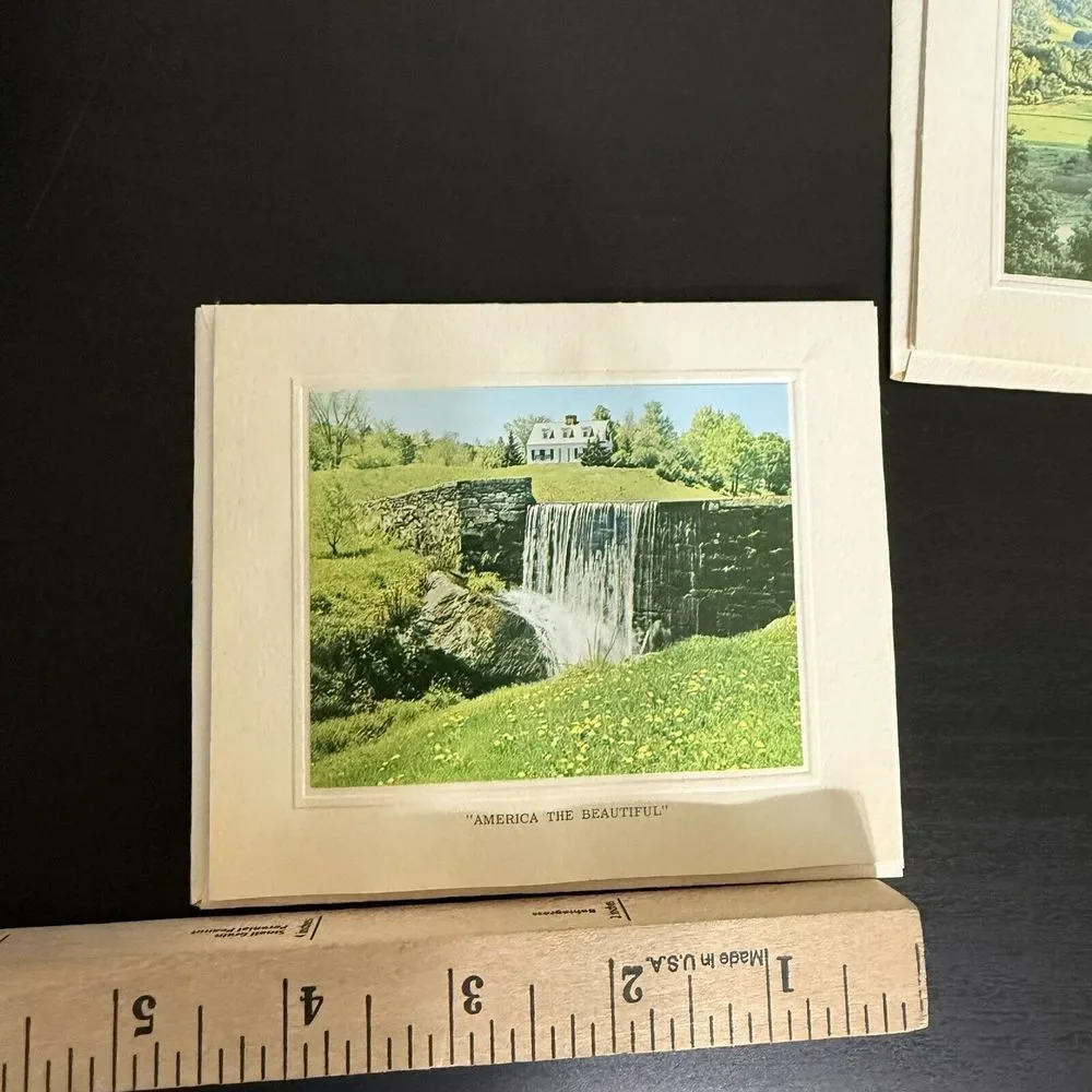 (20) Vintage America The Beautiful Embossed Photo Cards Envelopes Stationary New